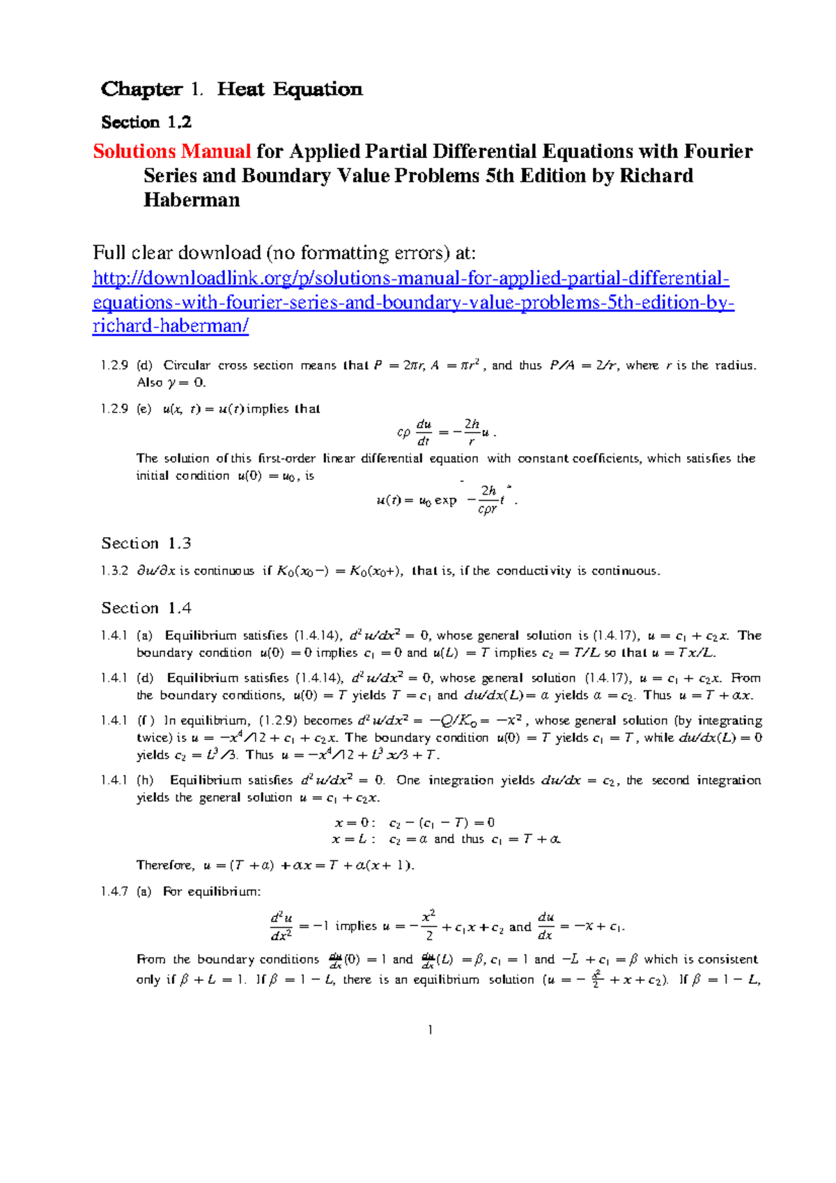 Solutionsmanualforappliedpartialdifferentialequationswithfourierseriesandboundaryvalueproblems 5thedi 180802103650 Studocu