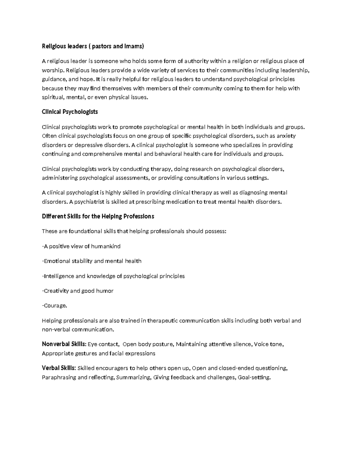 Add PSY316 - I concise rough note to tutor students - Religious leaders ...
