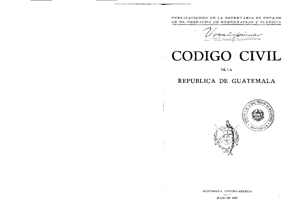 Derecho civil guatemalteco - PUBLICACIONES DE J_,A SECRETARIA DE ESTADO
