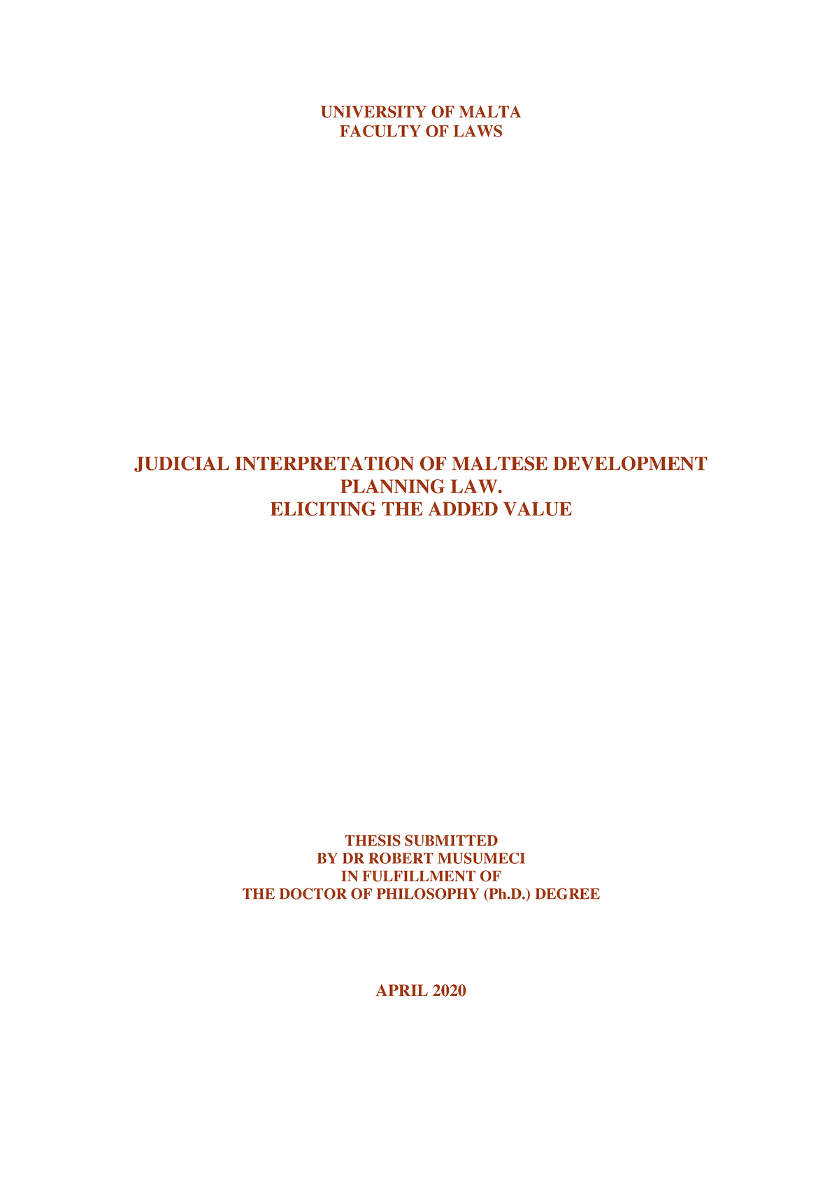 dissertation proposal university of malta