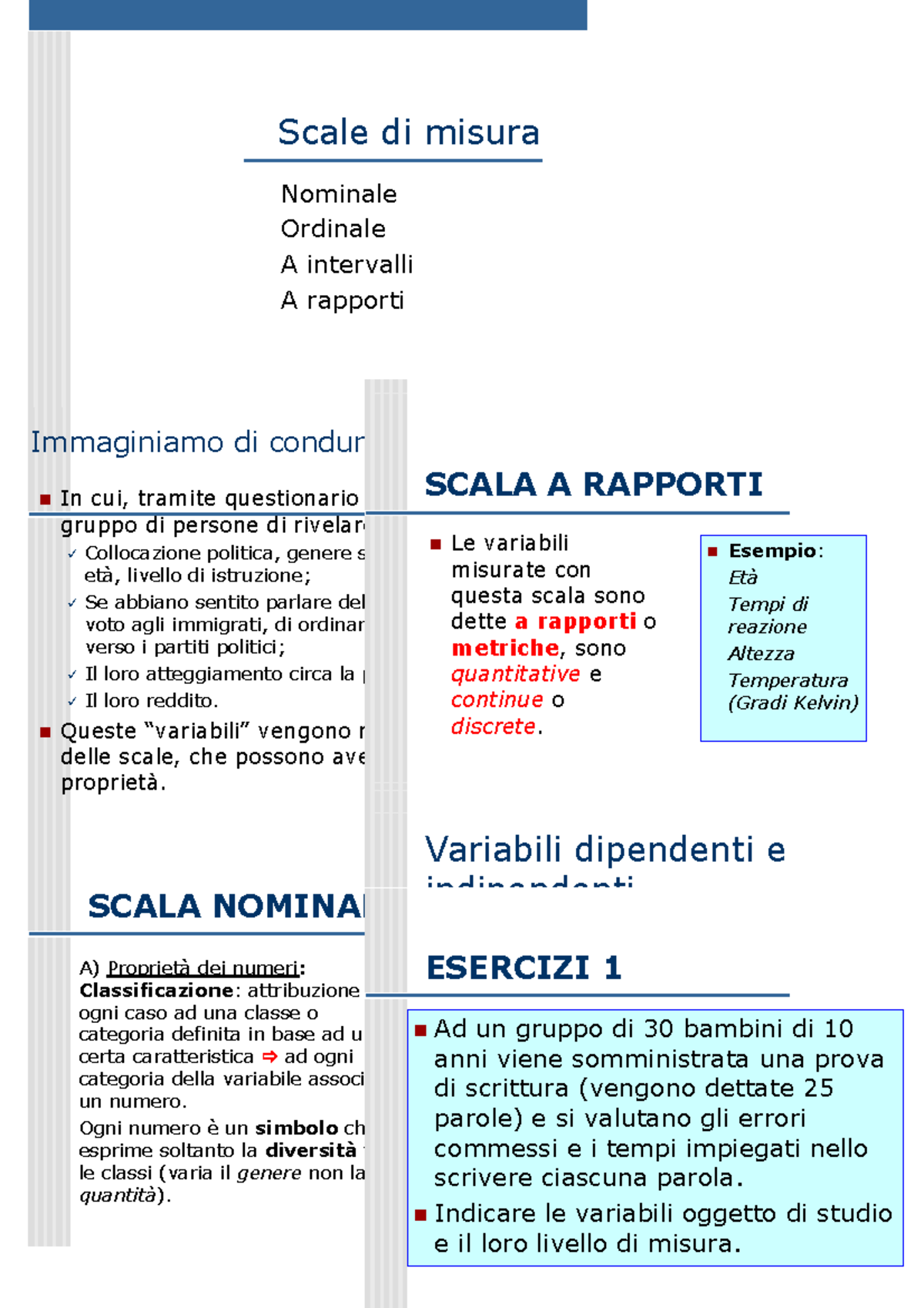 Scale di misura Leone - Appunti di lezione 12 - 1 Scale di misura ...