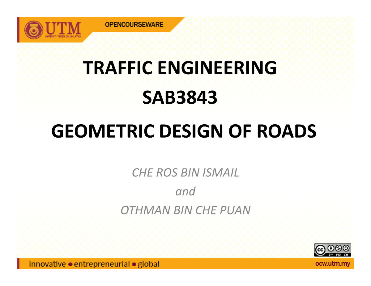 Geometric Design OF Roads - GEOMETRIC DESIGN OF ROADSGEOMETRIC DESIGN ...