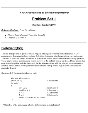1.124J Foundations of Software Engineering Problem set 5 - 1 ...