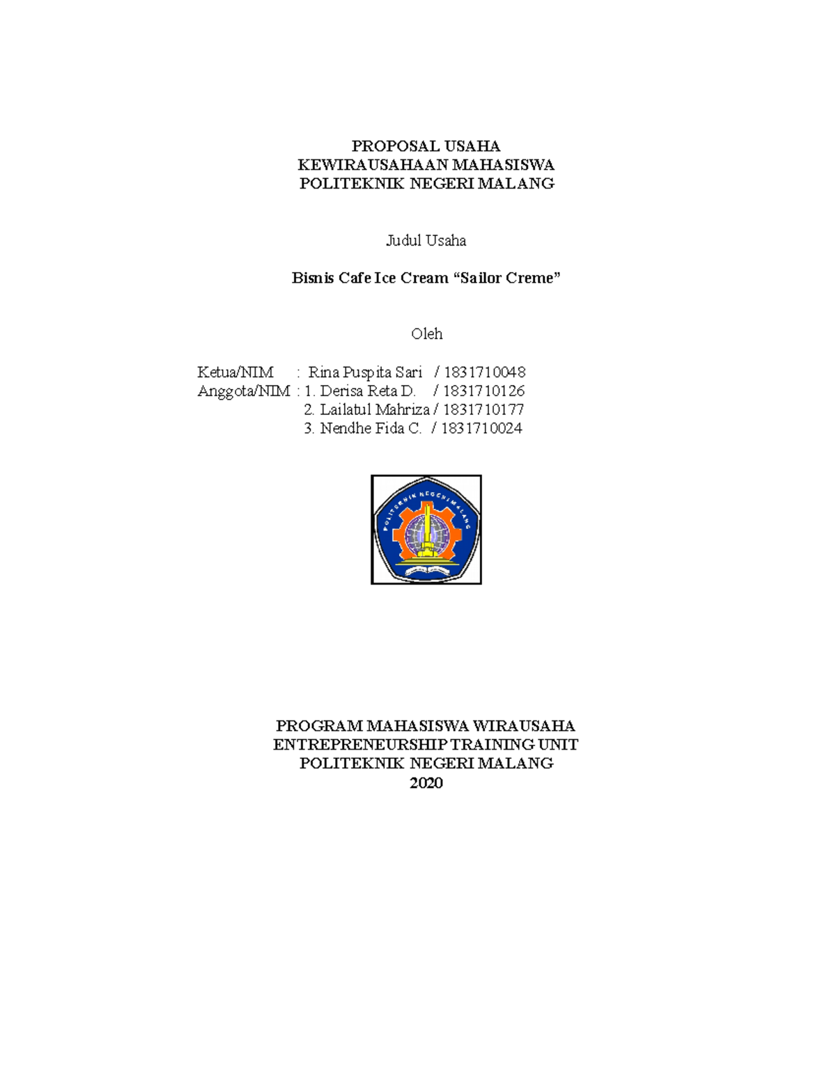 Contoh Proposal - PMW 2017 - PROPOSAL USAHA KEWIRAUSAHAAN MAHASISWA ...