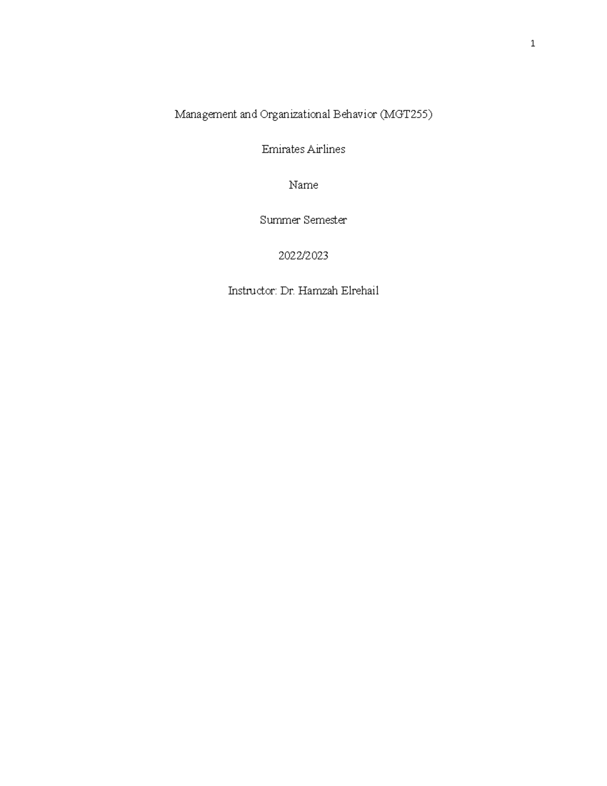 Management and Organizational Behavior - Hamzah Elrehail 1 ...