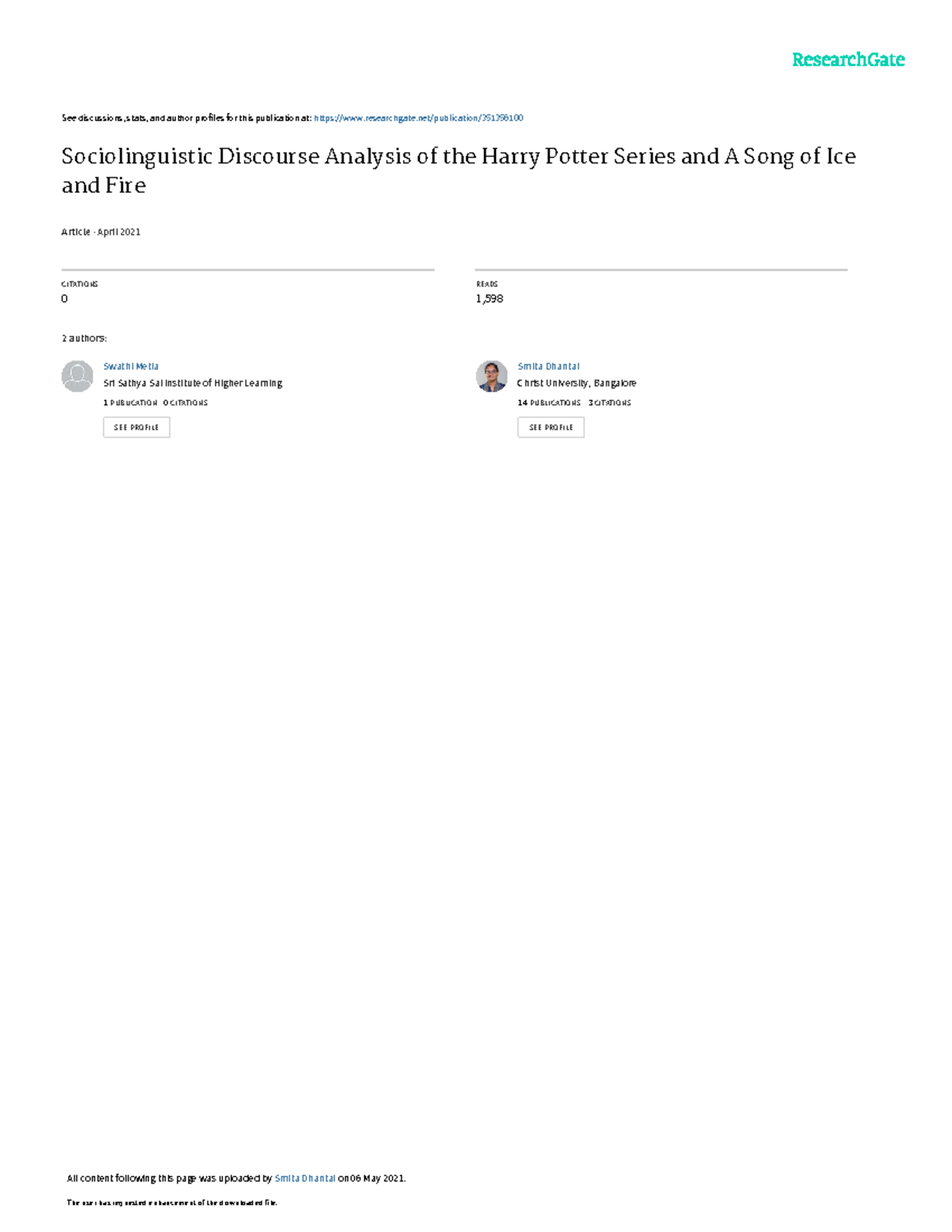 Sociolinguistic Discourse Analysis - See discussions, stats, and author ...