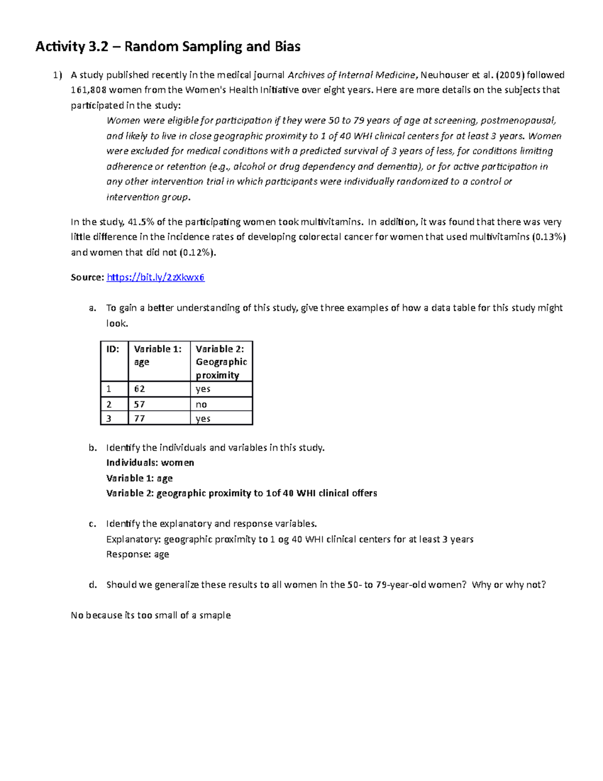 Random Sampling and Bias in Studies - Studocu