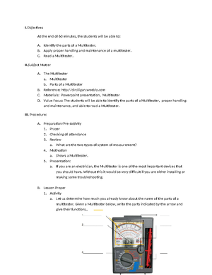 EIM Classification OF Tools - I At the end of 60 minutes, the students ...