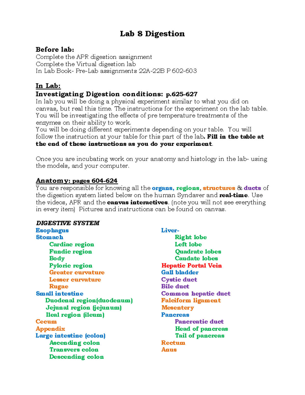Lab+8+Digestion+instructions++F22 - Lab 8 Digestion Before lab ...