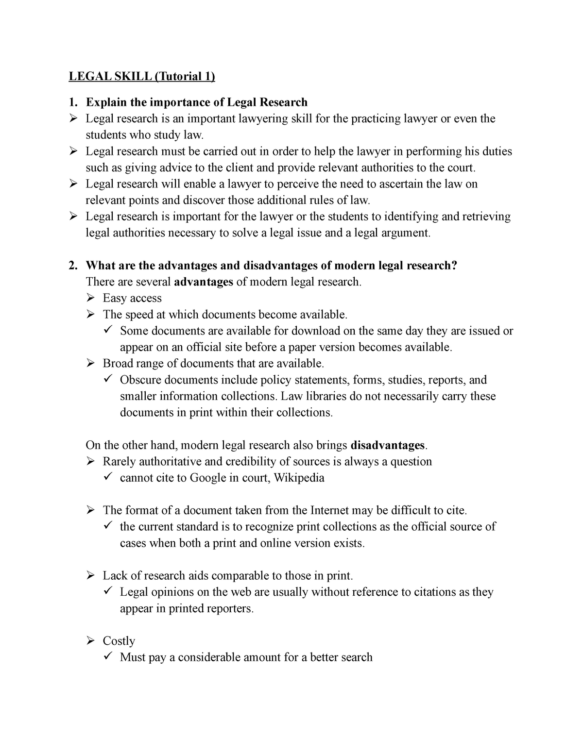 legal research skills module