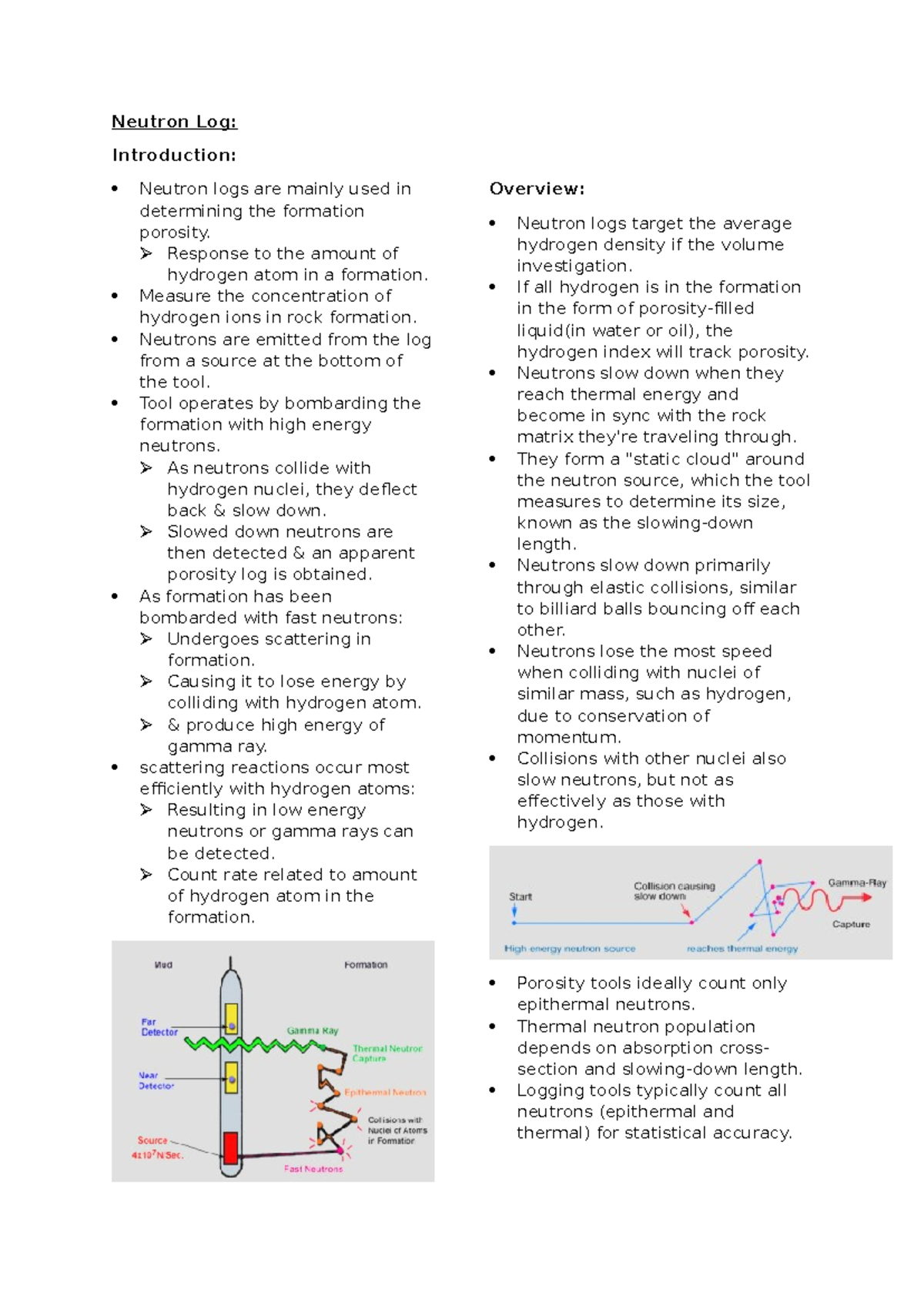 Neutron Log - Neutron Log: Introduction: Neutron logs are mainly used ...