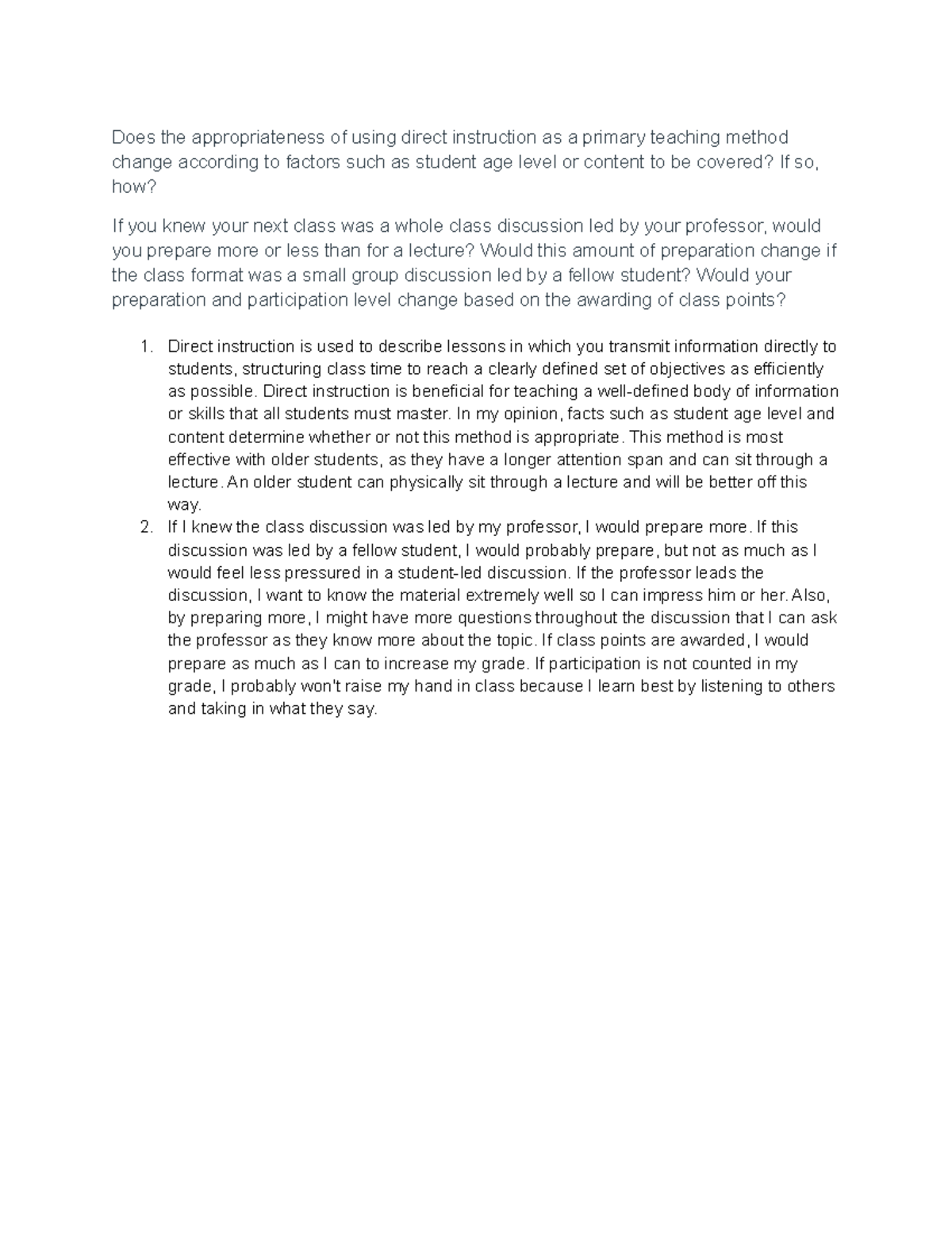 Chapter 7 Discussion - Does the appropriateness of using direct ...