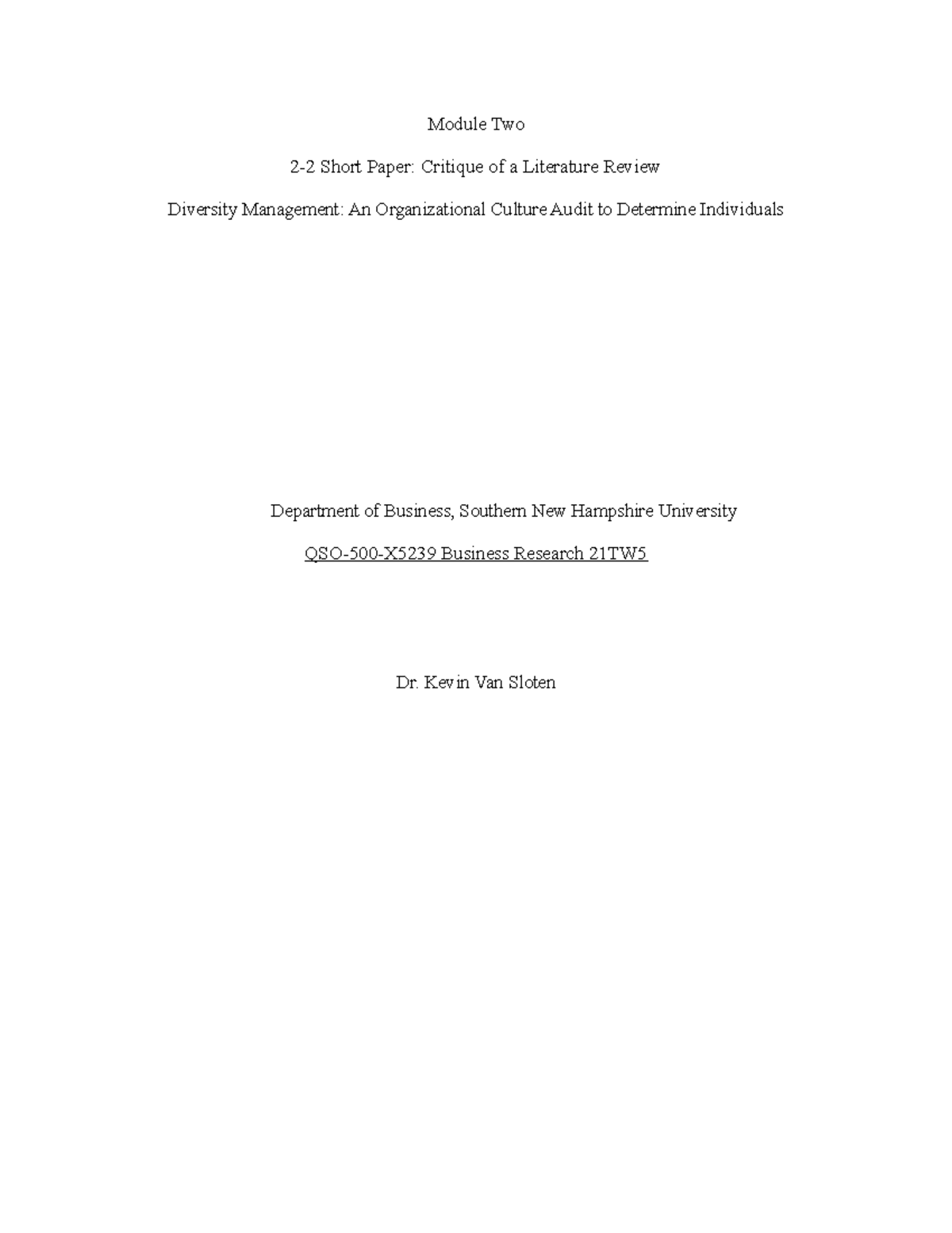 2 2 short paper critique of a literature review