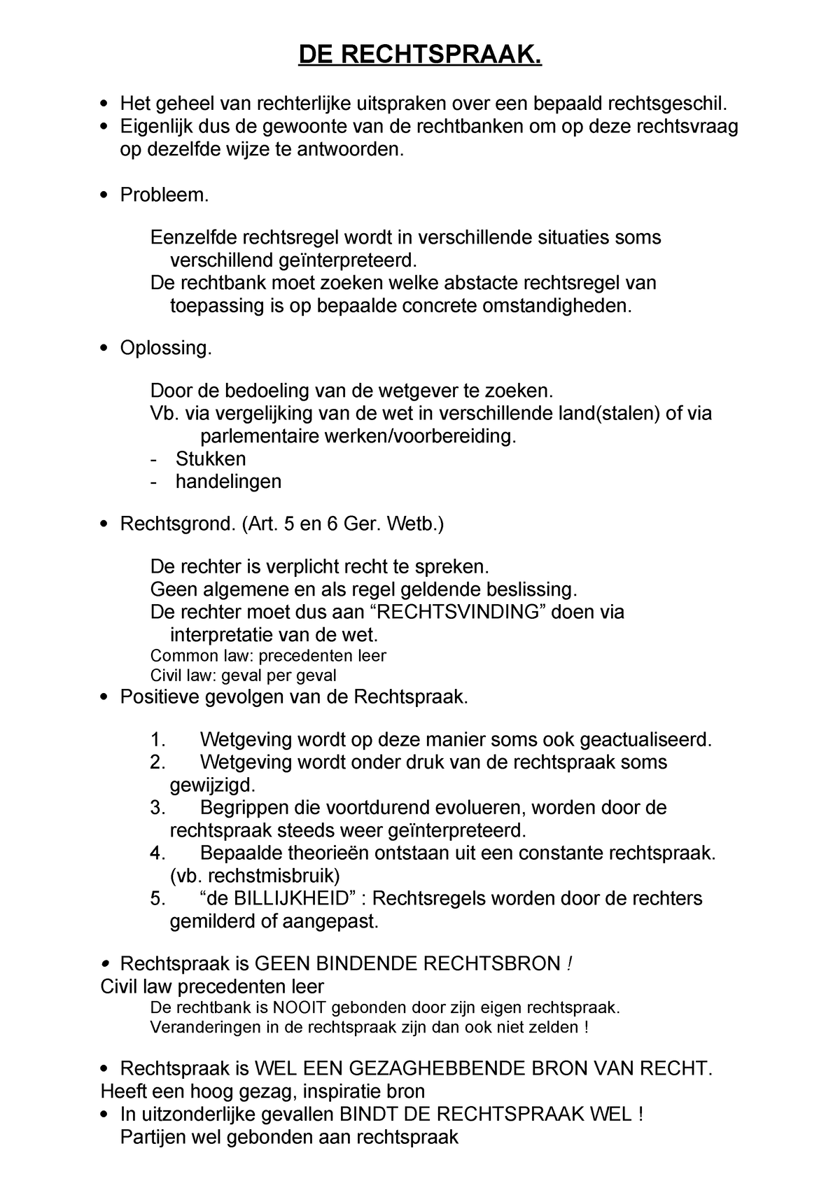 DE Rechtspraak - Oefenblad - DE RECHTSPRAAK. Het Geheel Van ...