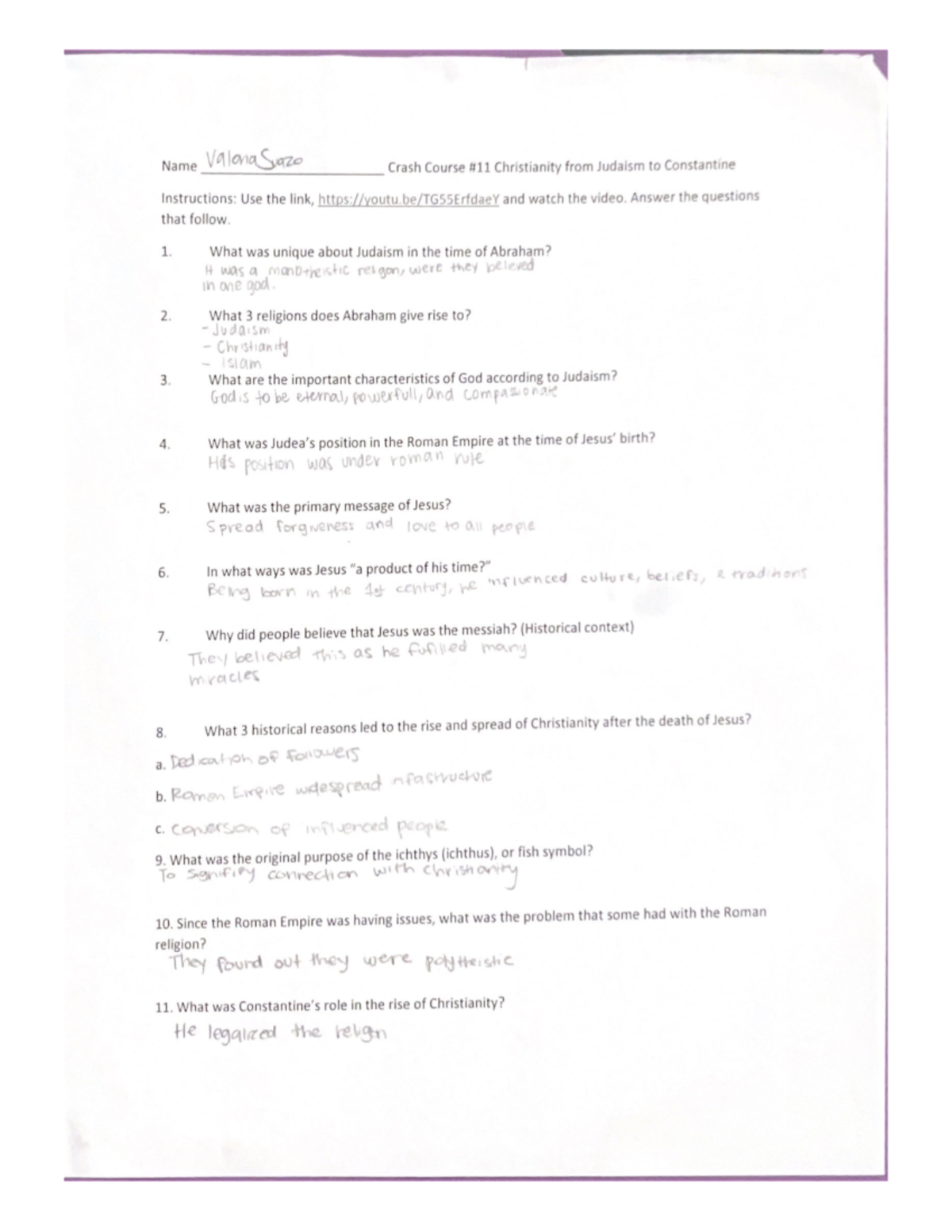 Crash Course 11 Christianity from Judaism to Constantine Studocu