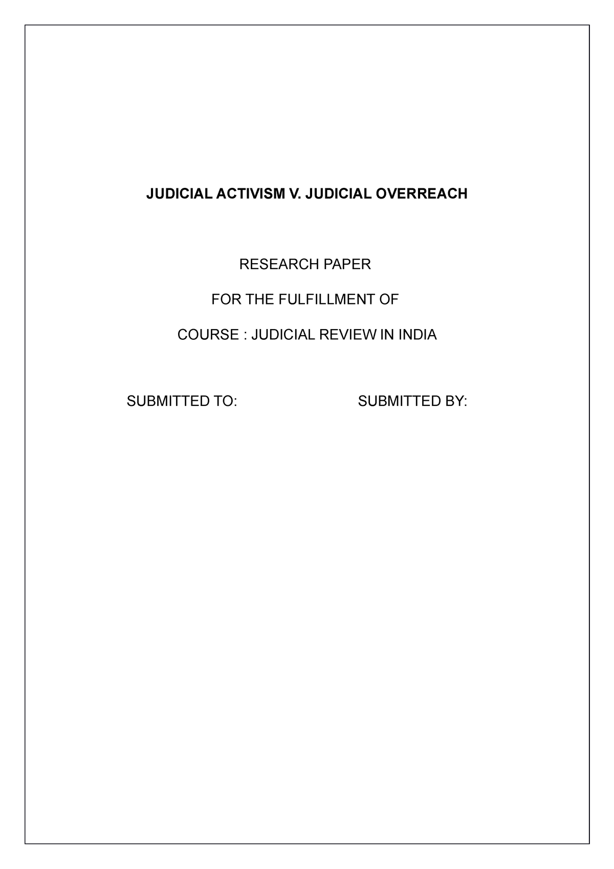 essay on judicial overreach