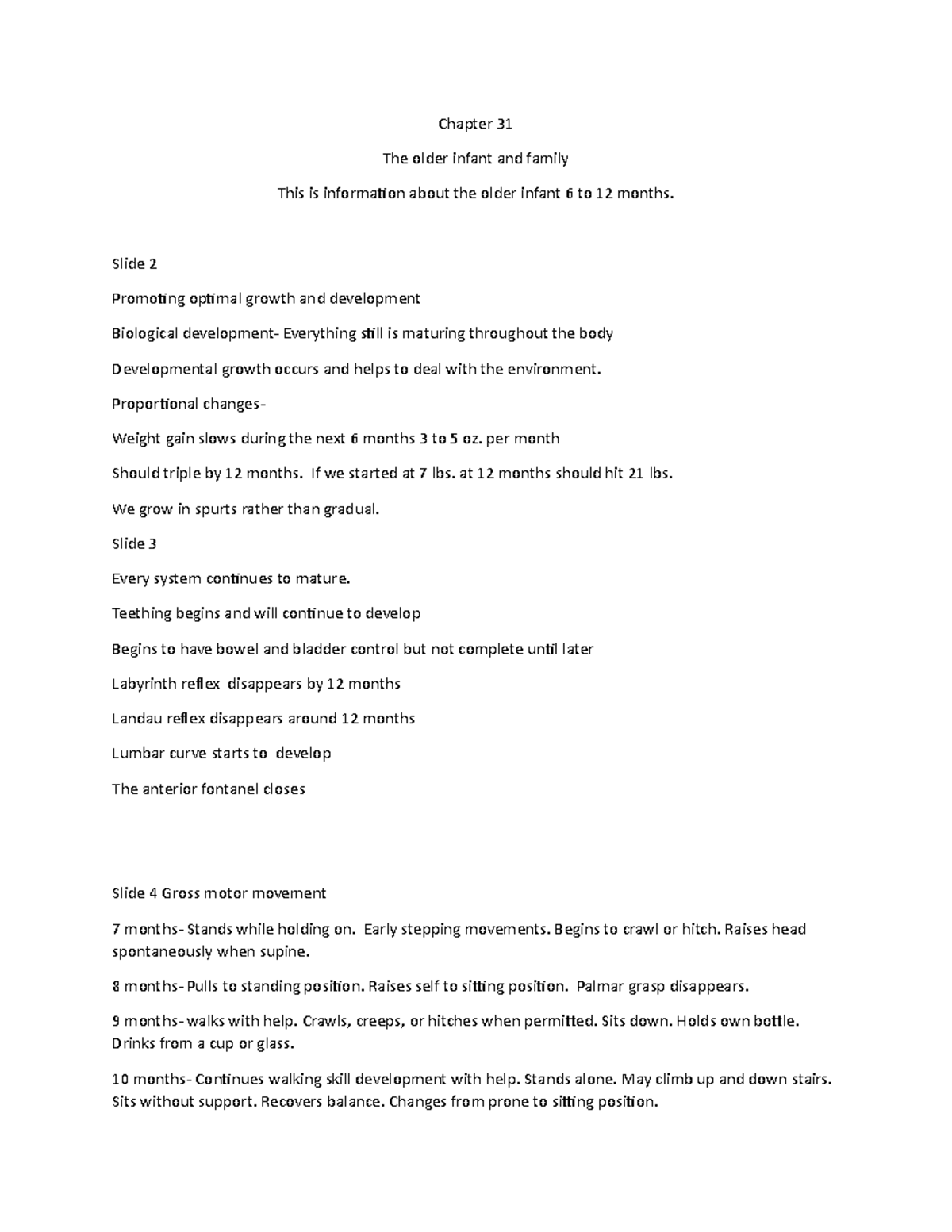 Chapter 31 older infant spring 2023 - Chapter 31 The older infant and ...