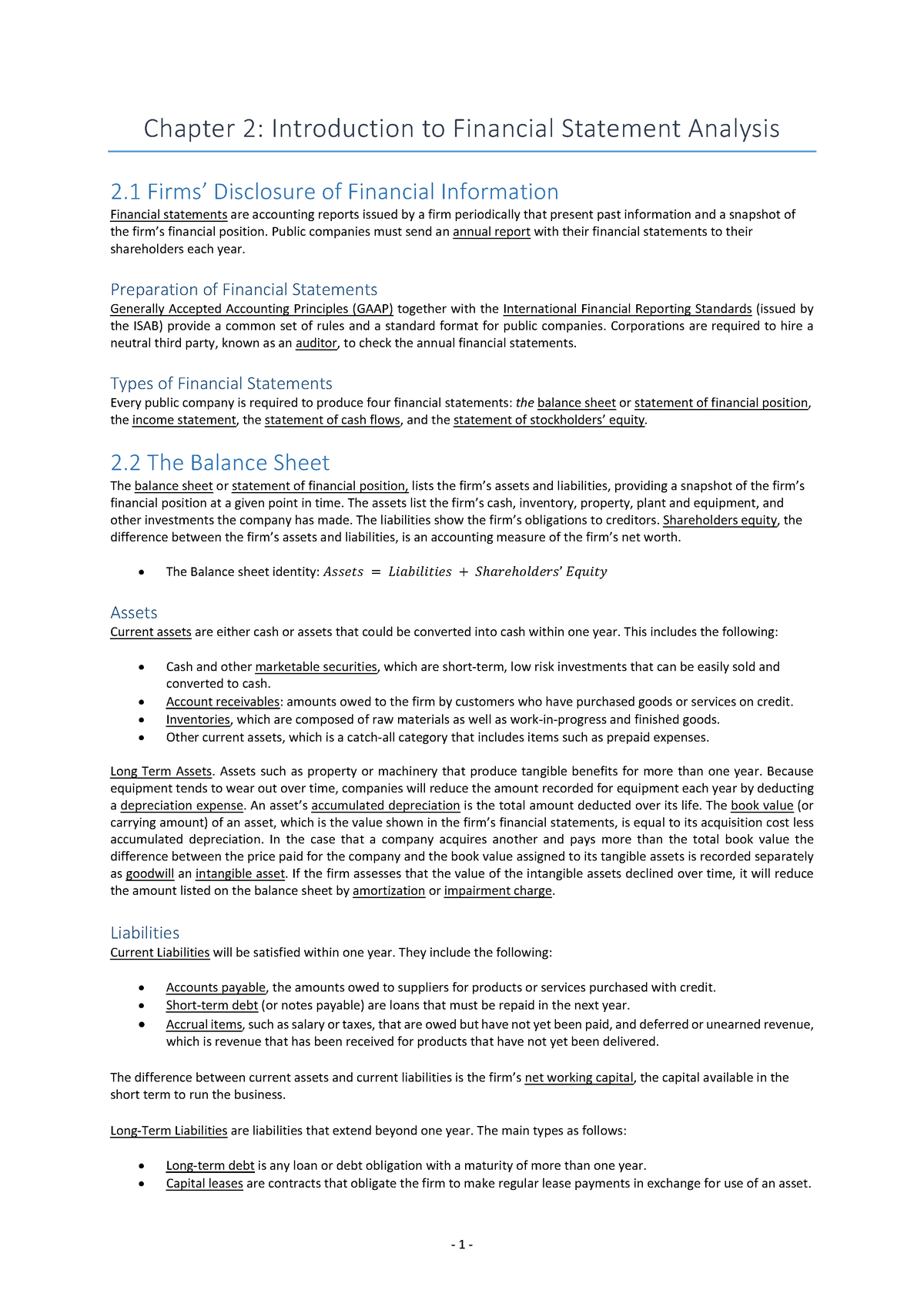 corporate finance assignment 2 financial statement analysis