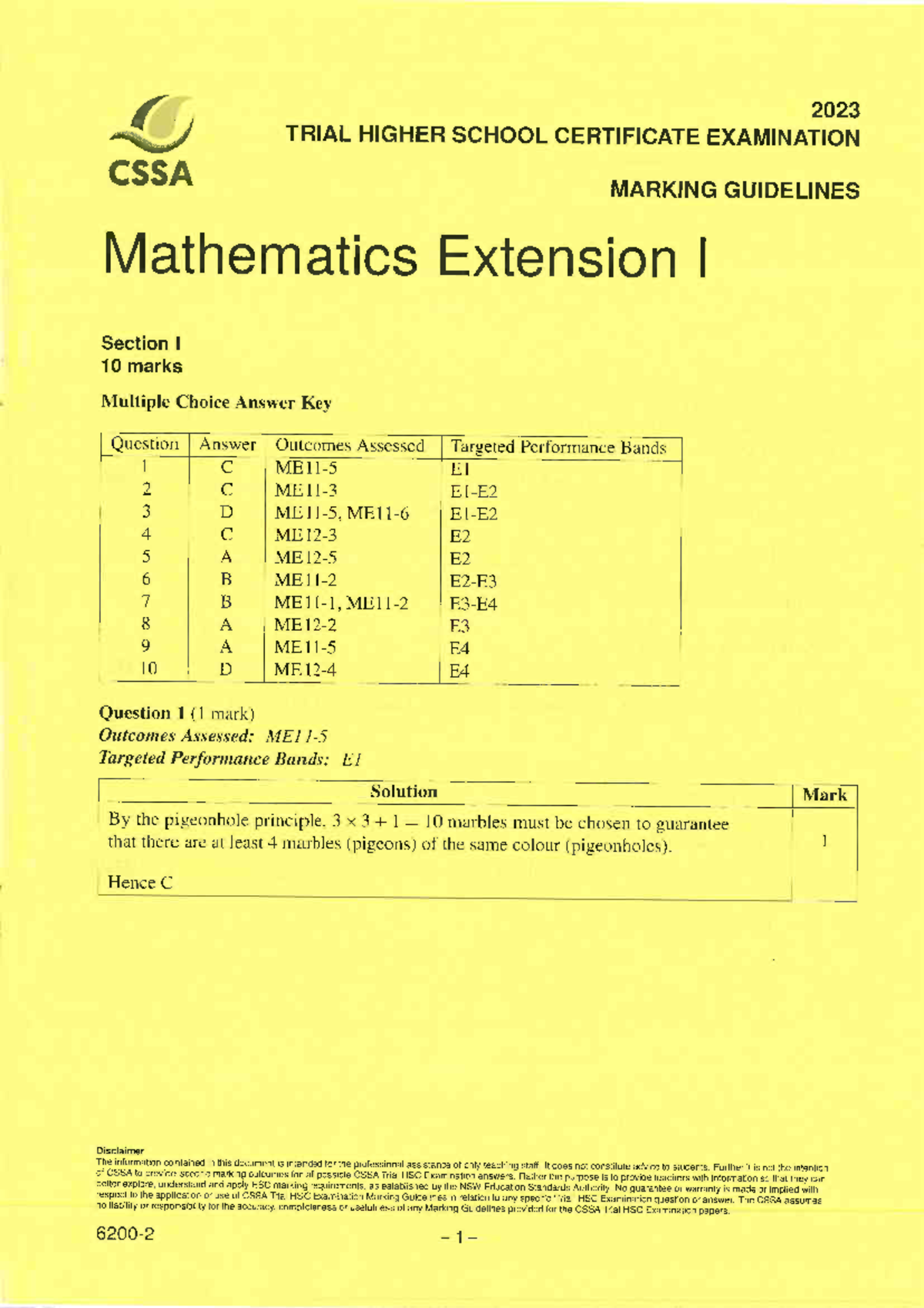 2023 CSSA ANS - 2023 CSSA ANS - 2023 TRIAL HIGHER SCHOOL CERTIFICATE ...
