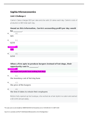 Sophia Microeconomics Unit 1 Milestone - 1 18/18 That's 100% This ...