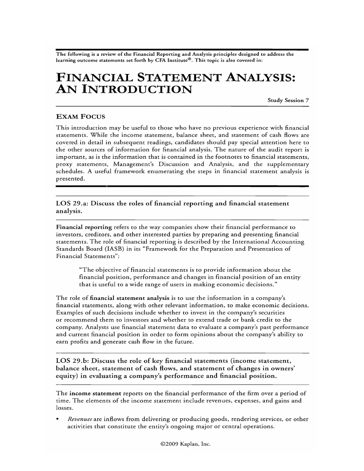 Topic I - Financial Statement Analysis-An Introduction - Bachelor Of ...