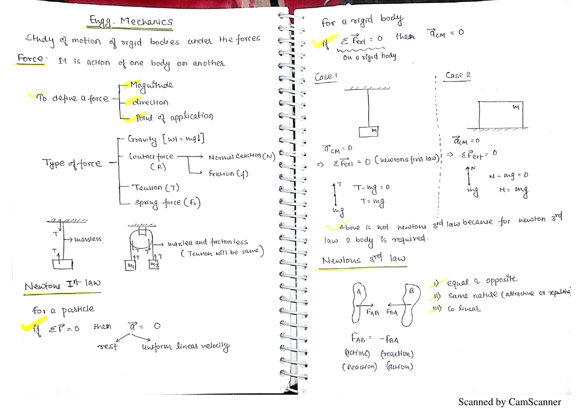 Engg Mechanics Notes - Mechanical Engineering - Studocu