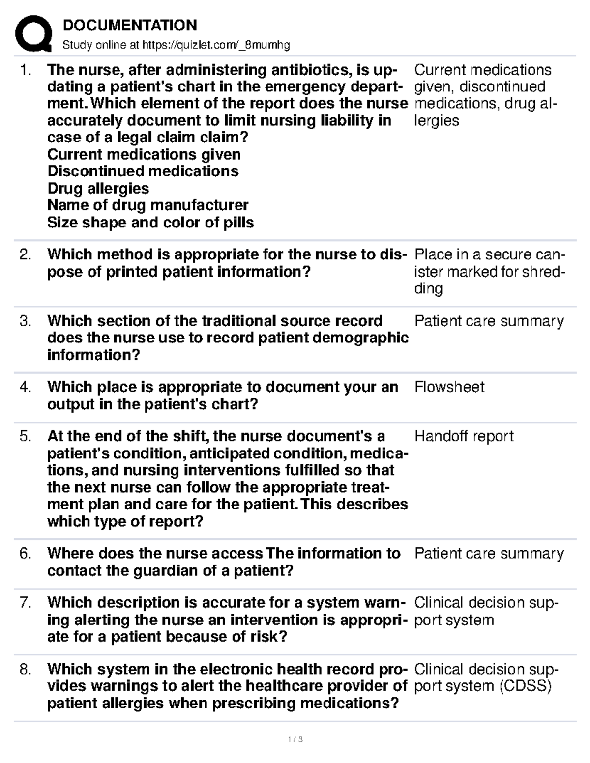 Documentation PNUR 250 DOCUMENTATION Study online at quizlet