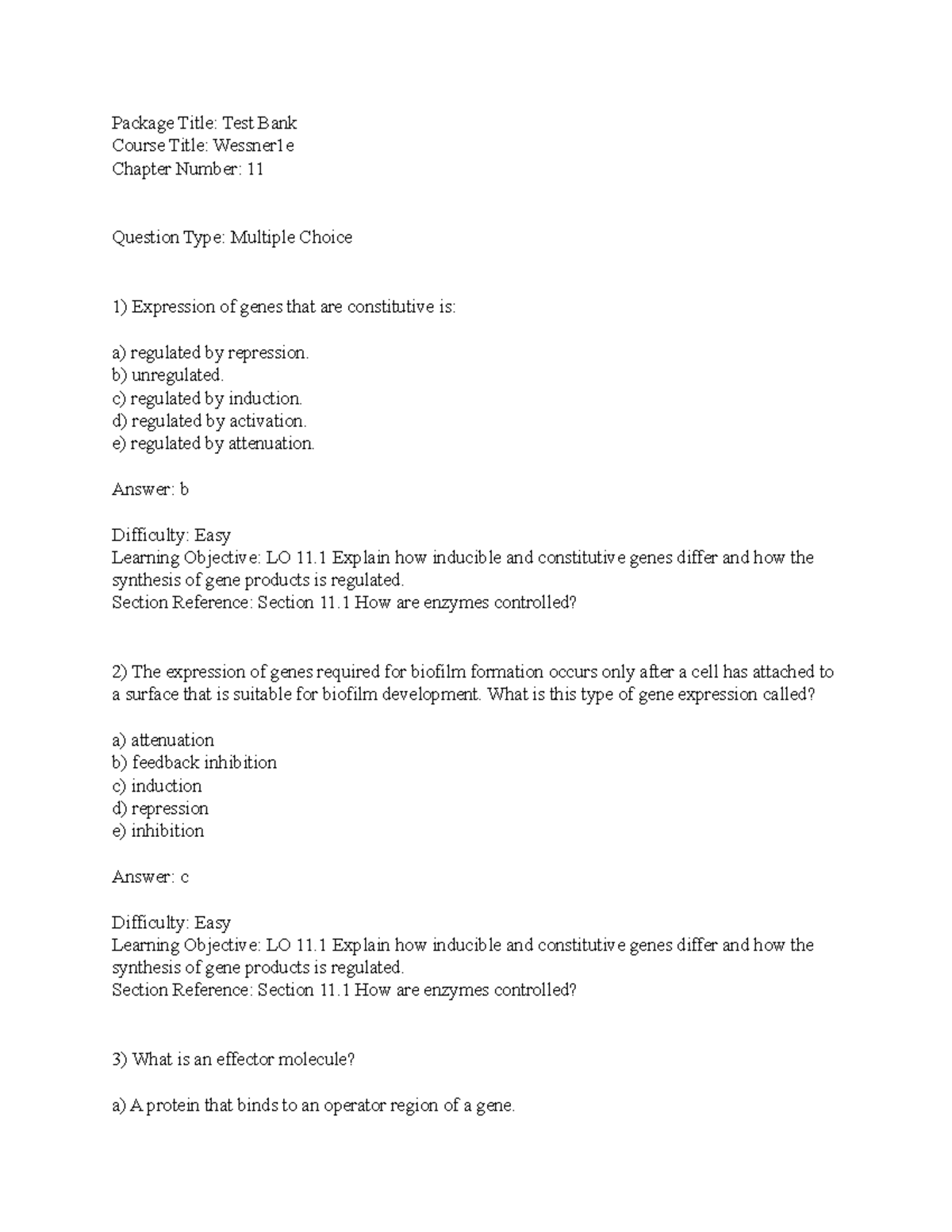 Microbiology Chapter 11 Sample Test Questions - Package Title: Test ...