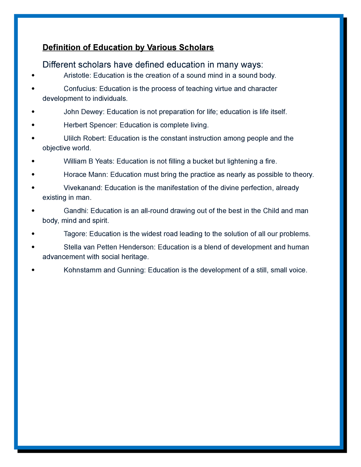 Definition Of Education By Scholars Pdf