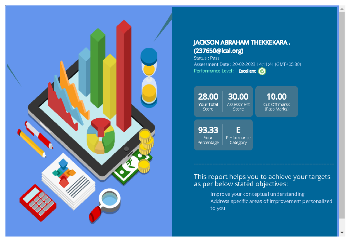 ISA 3.0 ELearning Assessment Test 28. Your Total Score 30