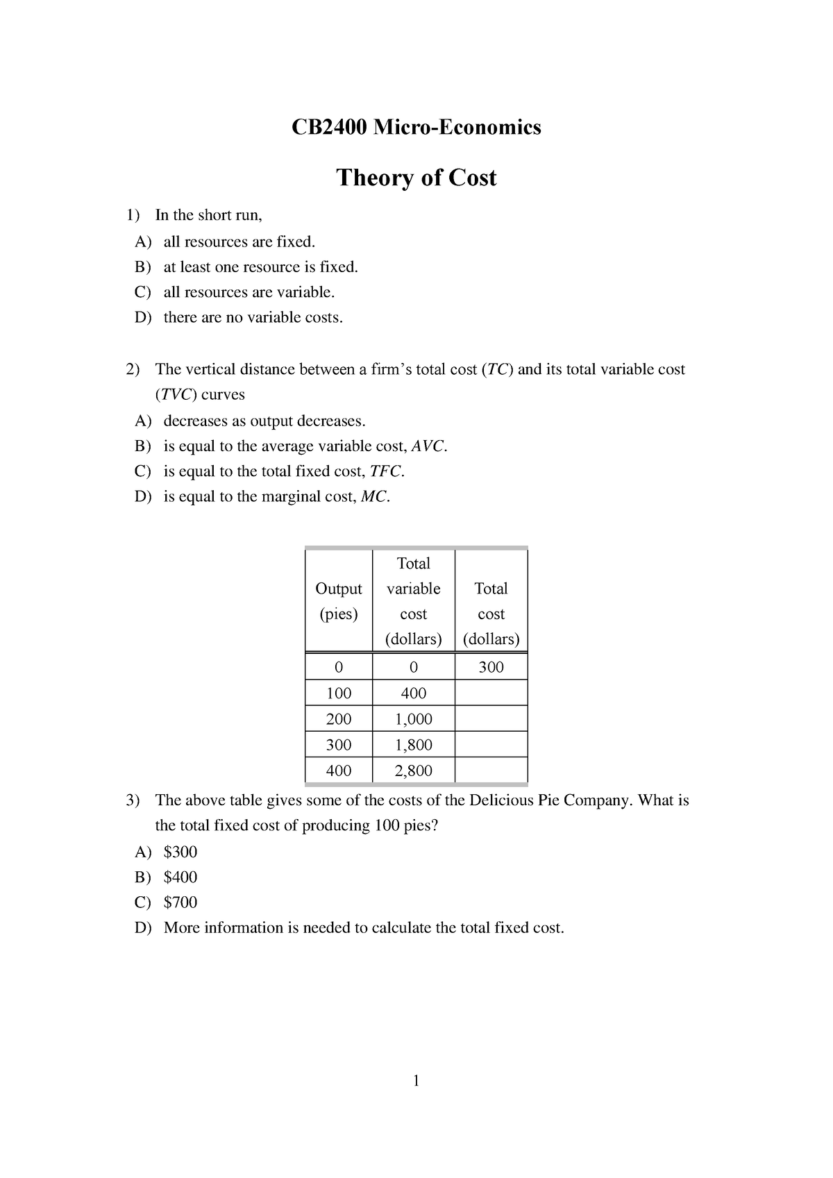 06-cb2400-theory-of-cost-cb2400-micro-economics-theory-of-cost-in