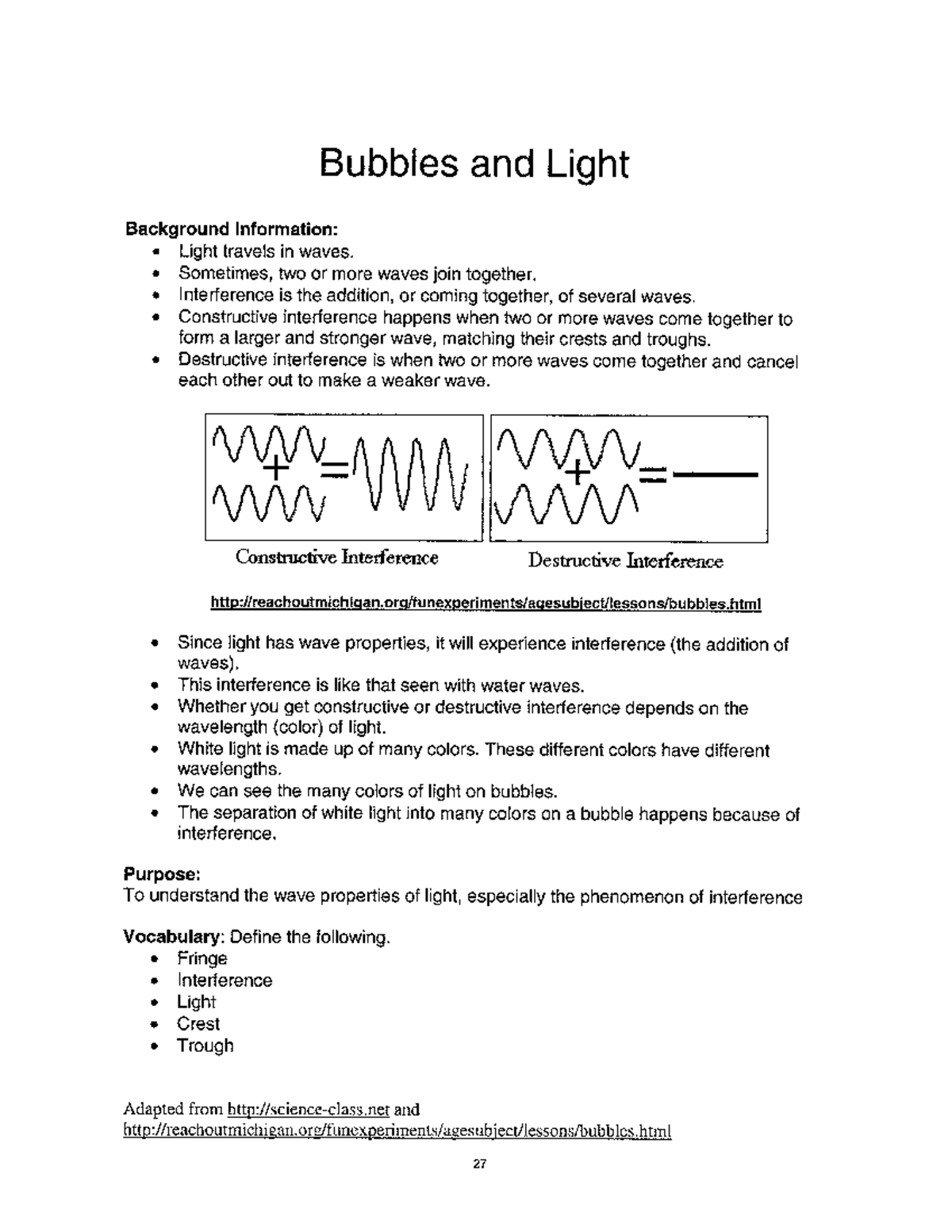 Bubbles and Light - for stuff and things - PHYS-180B - Studocu