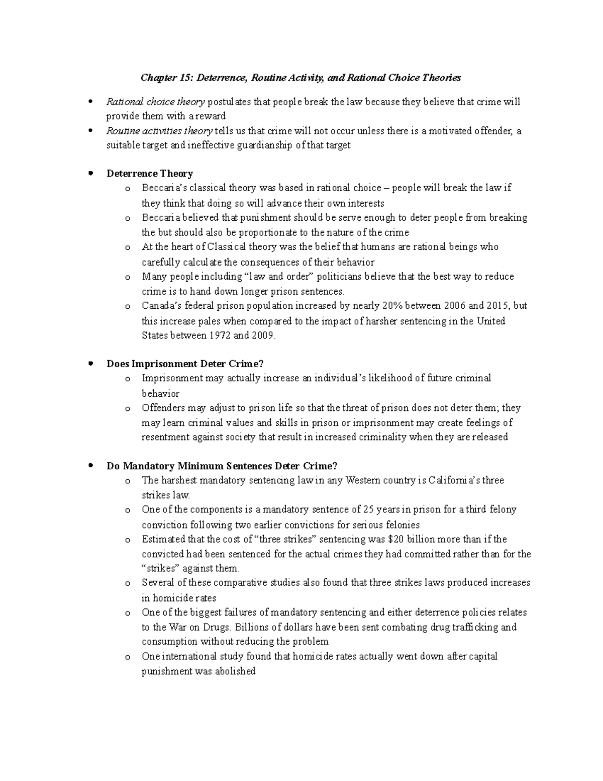 Chapter 15 - Chapter 15: Deterrence, Routine Activity, And Rational 