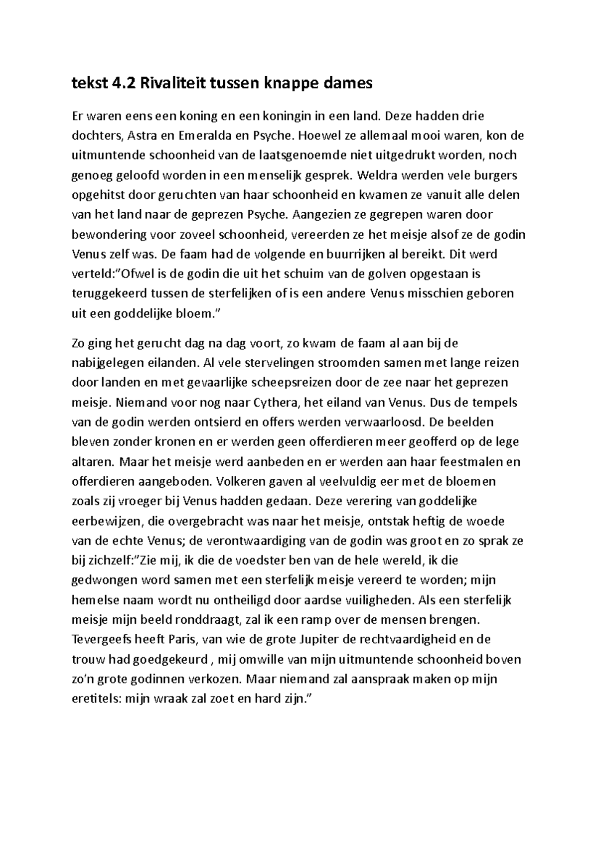 Tekst 4.2 Rivaliteit tussen knappe dames tekst 4 Rivaliteit tussen