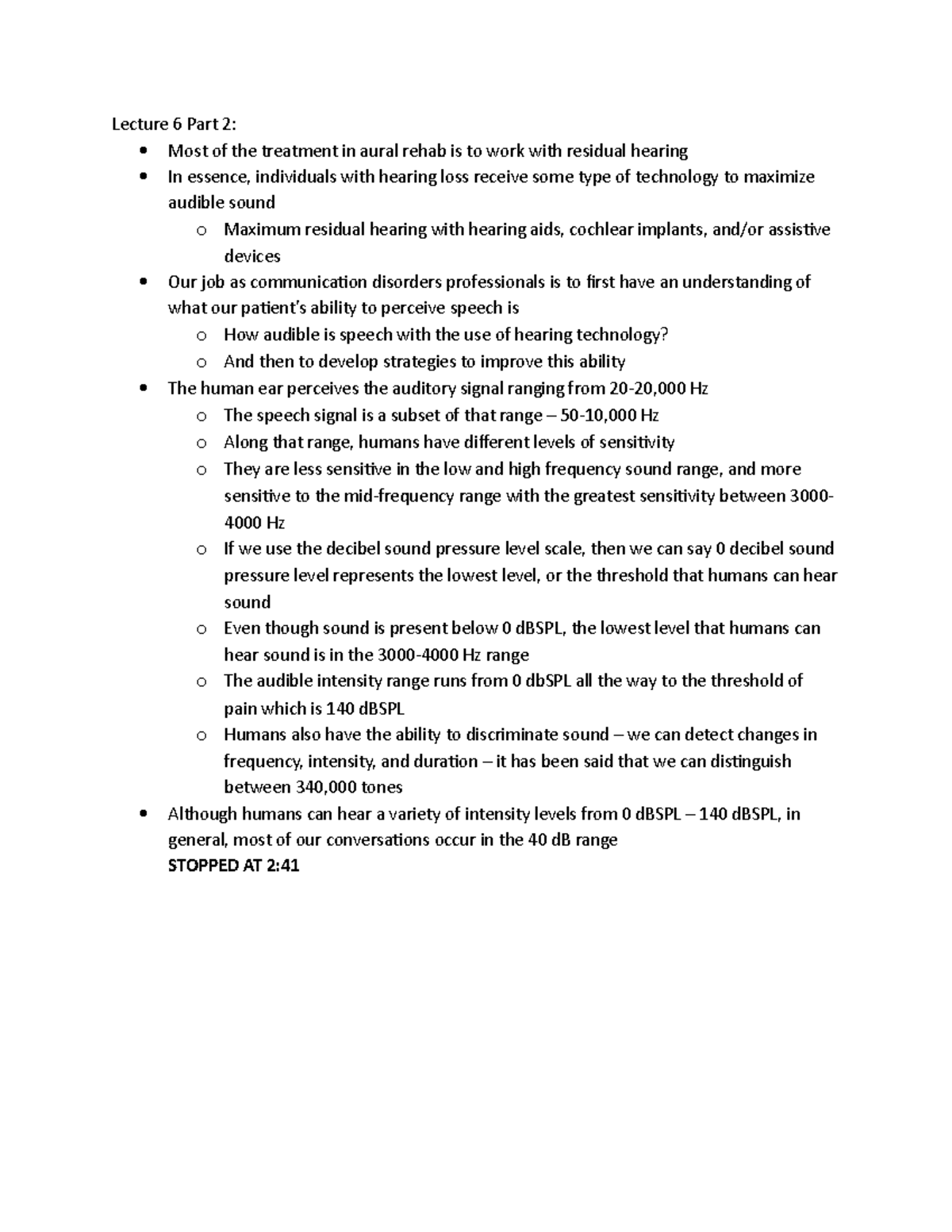 Lecture 6 Part 2 - Lecture 6 Part 2: Most Of The Treatment In Aural ...