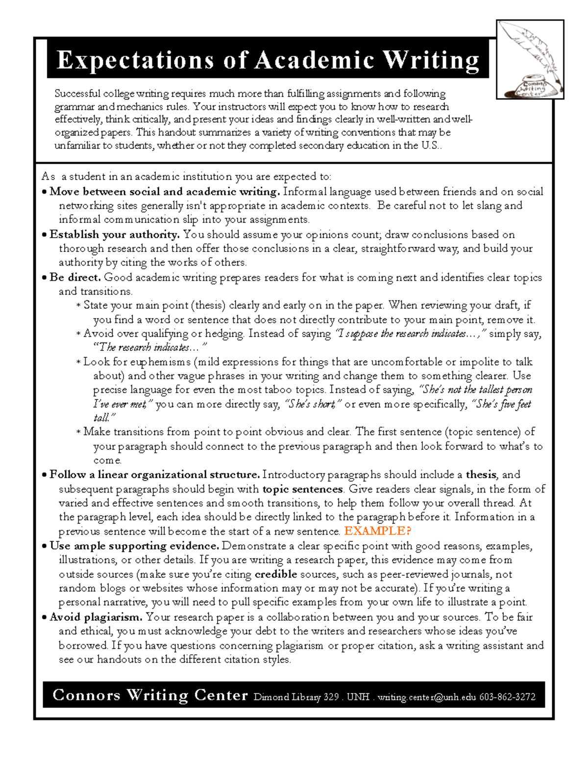 Expectaions of academic writing - Expectations of Academic Writing ...