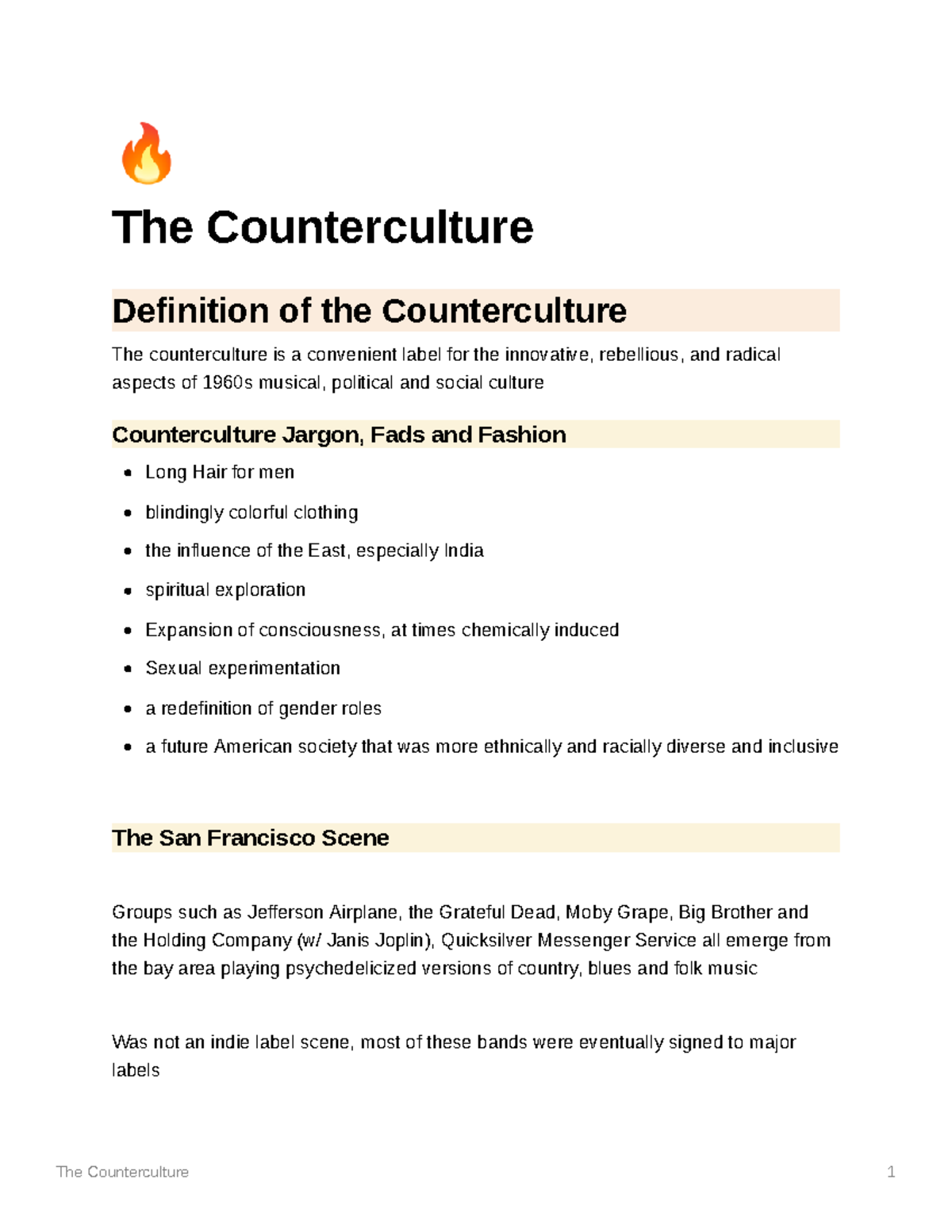 The Counterculture - StuDocu