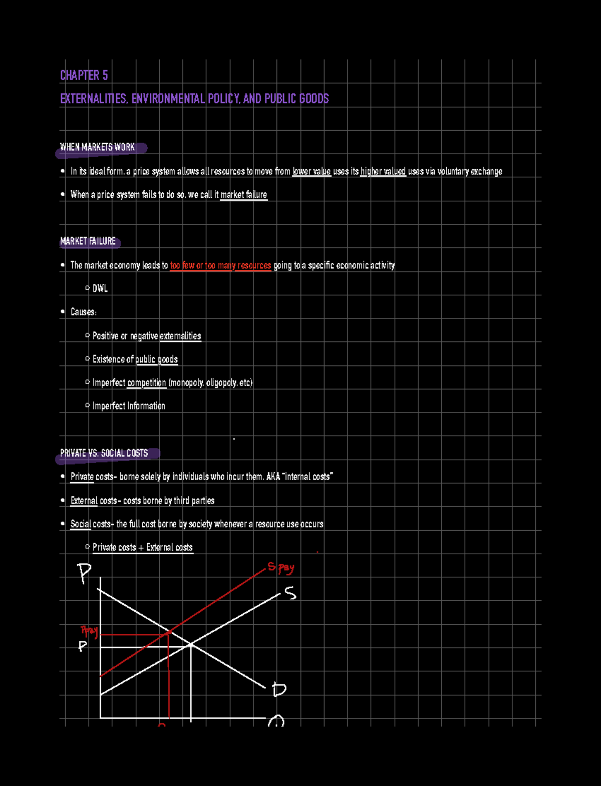 ECON Chapter 5 - Notes - CHAPTER 5 EXTERNALITIES, ENVIRONMENTAL POLICY ...