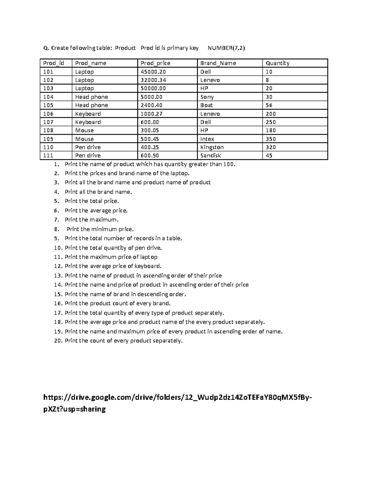 Dbms Lab 3 - Database Management System (KCS 551) - Q. Create Following ...