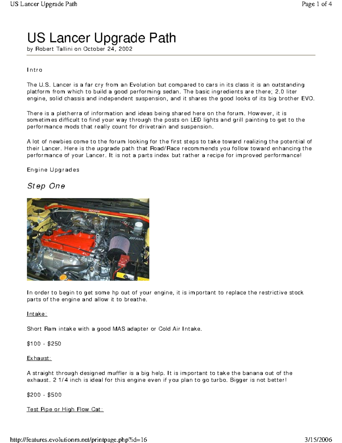 Lancer Upgrade Path - Actualizar - US Lancer Upgrade Path by Rober t ...
