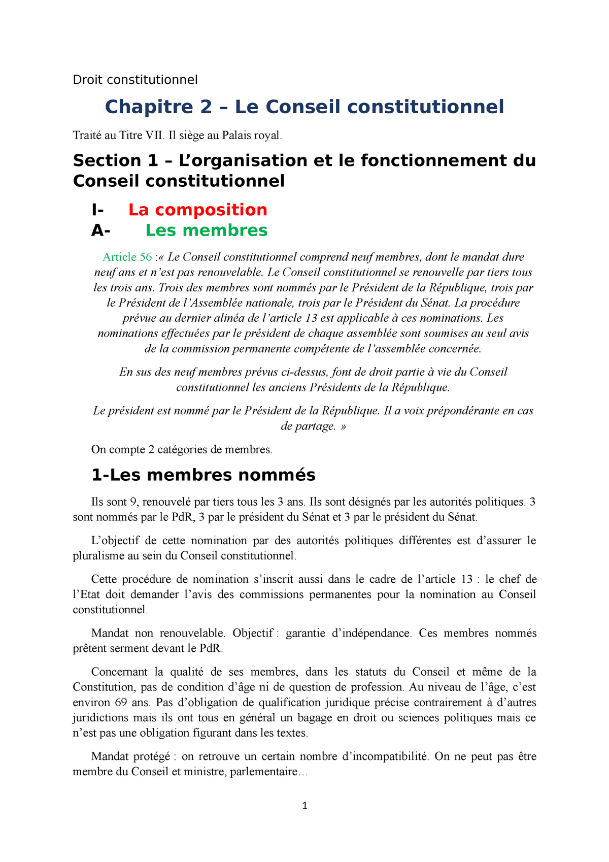 2 Le Conseil Constitutionnel - Droit Constitutionnel Chapitre 2 – Le ...