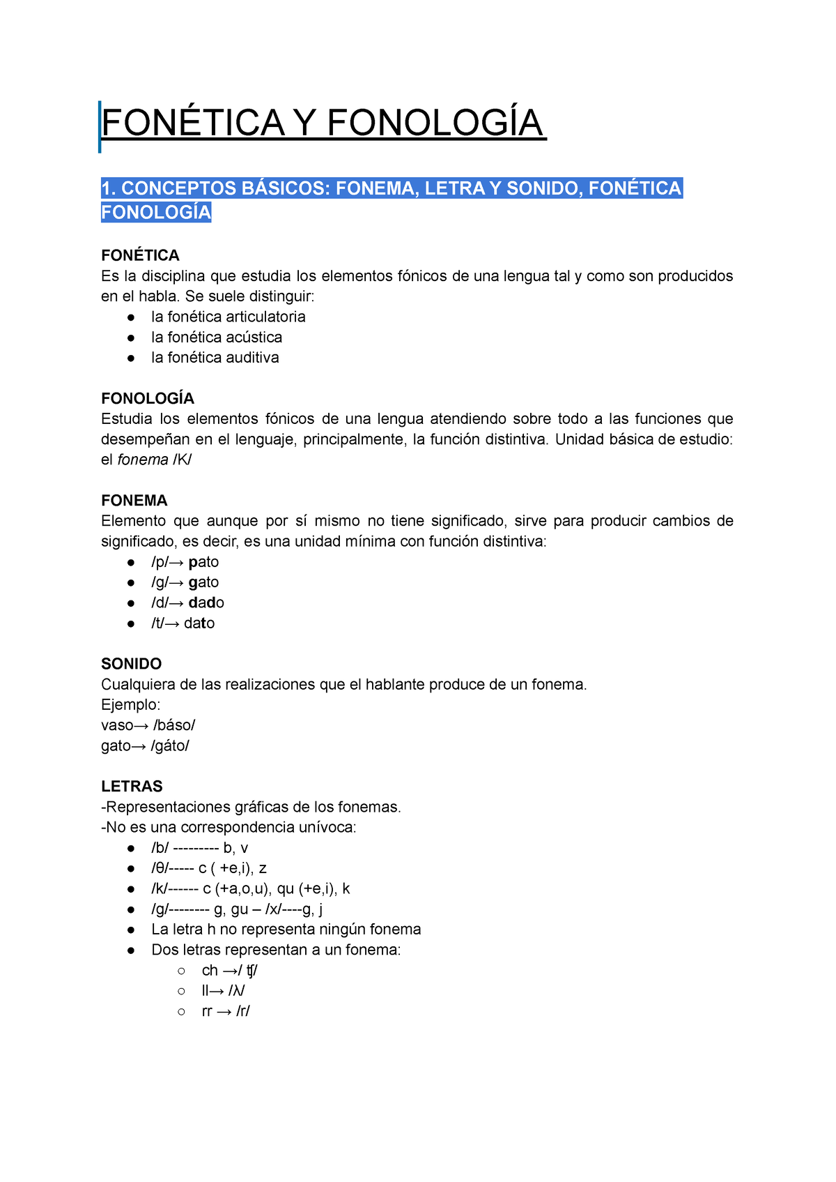 Tema 4 Fonética Y Fonología FonÉtica Y FonologÍa 1 Conceptos BÁsicos Fonema Letra Y Sonido 8207