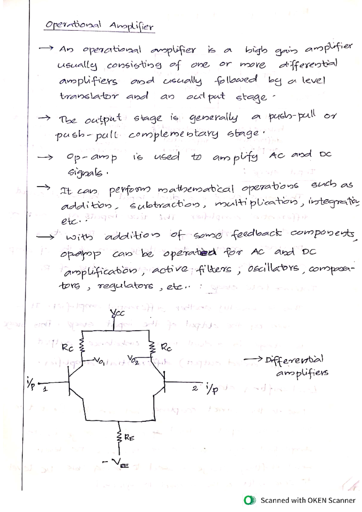 Lic notes - Brief introduction to op-amps - Operational Amplifier An ...