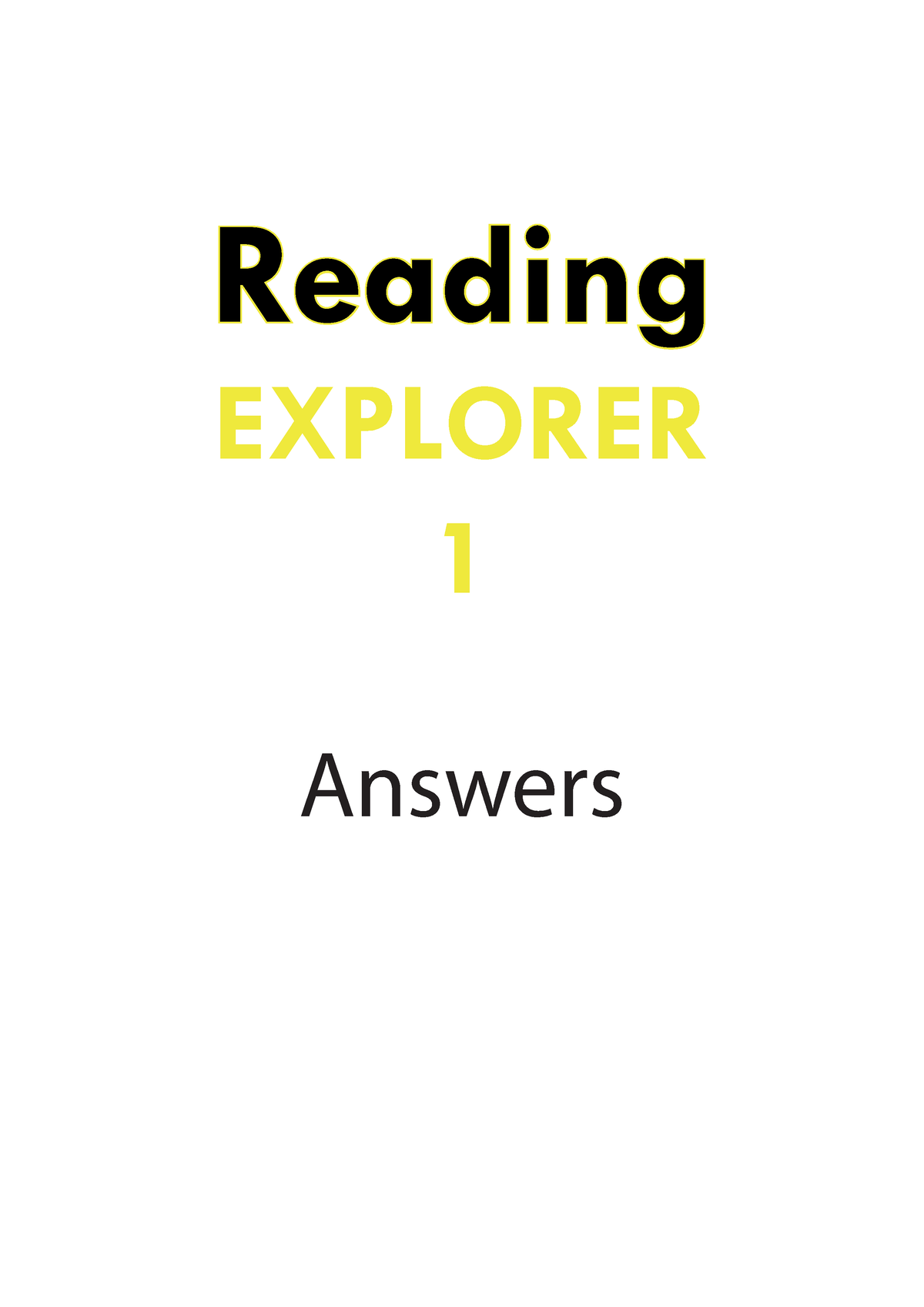 Reading Explorer 1 Answer Key - Reading EXPLORER 1 Answers Contents ...