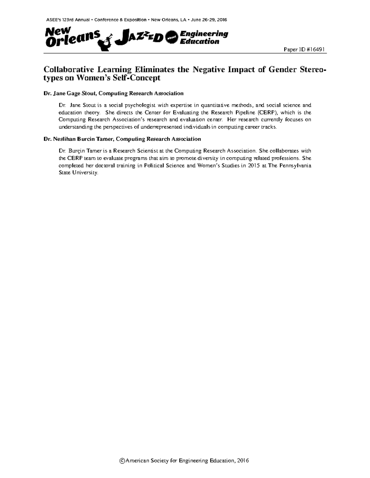 Collaborative learning eliminates the negative impact of gender ...