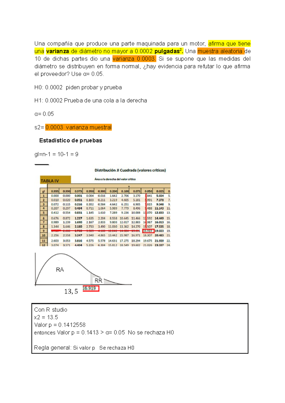 Prueba Dehip tesis DE UNA Varianza Para Repaso Una Compa a Que