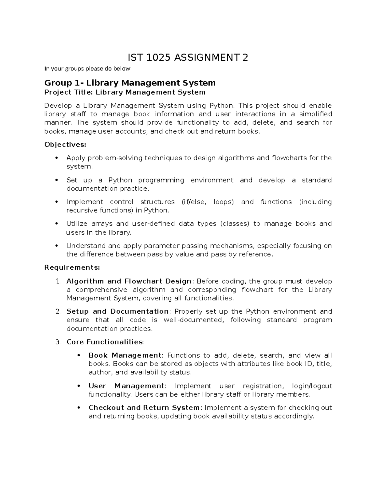 IST 1025 Assignment 2 - IST 1025 ASSIGNMENT 2 In your groups please do ...
