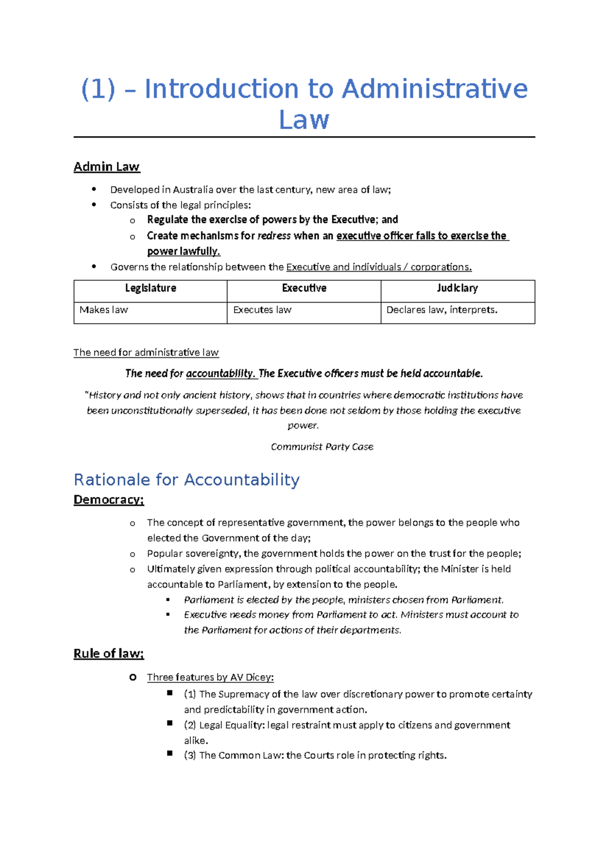 Admin Law Topic 1 - (1) – Introduction to Administrative Law Admin Law ...
