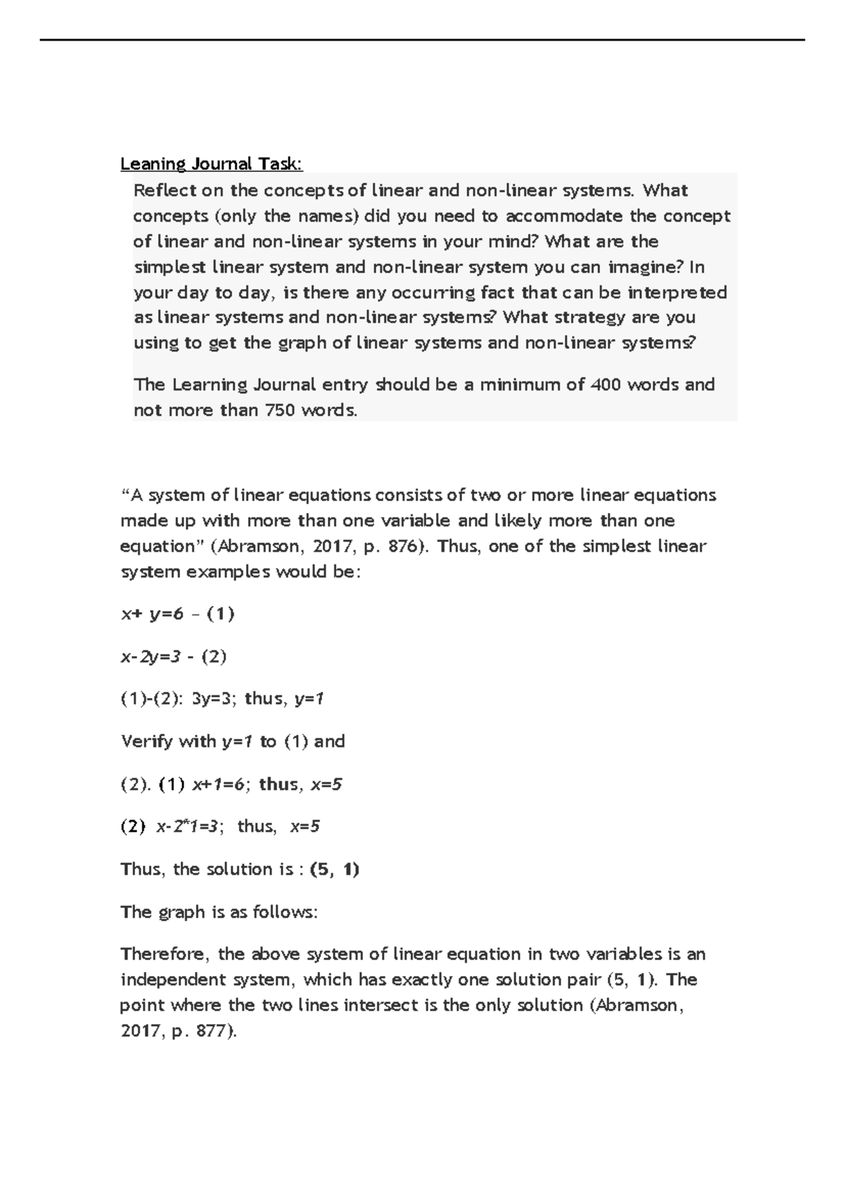 Math11 Learning Journal Unit 6 Leaning Journal Task Reflect On The Concepts Of Studocu