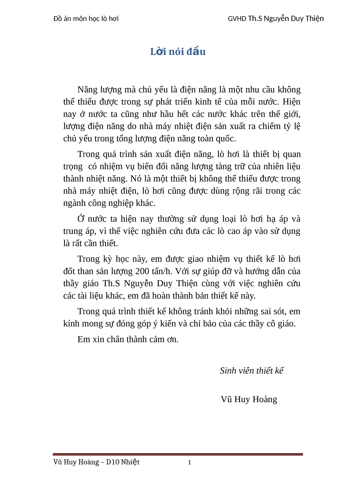 [123doc] - Do-an-lo-hoi-thiet-ke-lo-hoi - L ời Nói đ ầu Năng Lượng Mà ...